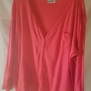 The Avenue Womans Pink Cardigan Cotton/Poly. NEW